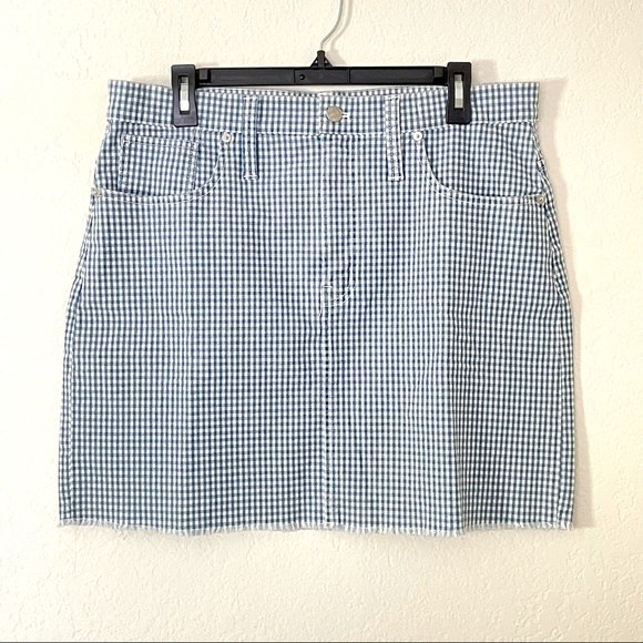 Madewell Stretch Straight Mini Skirt in Gingham: Raw-Hemmed Edition - Picture 5 of 11